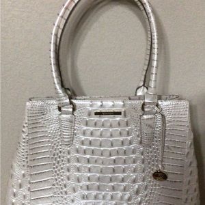 Large Brahmin Pearl White Tote Bag